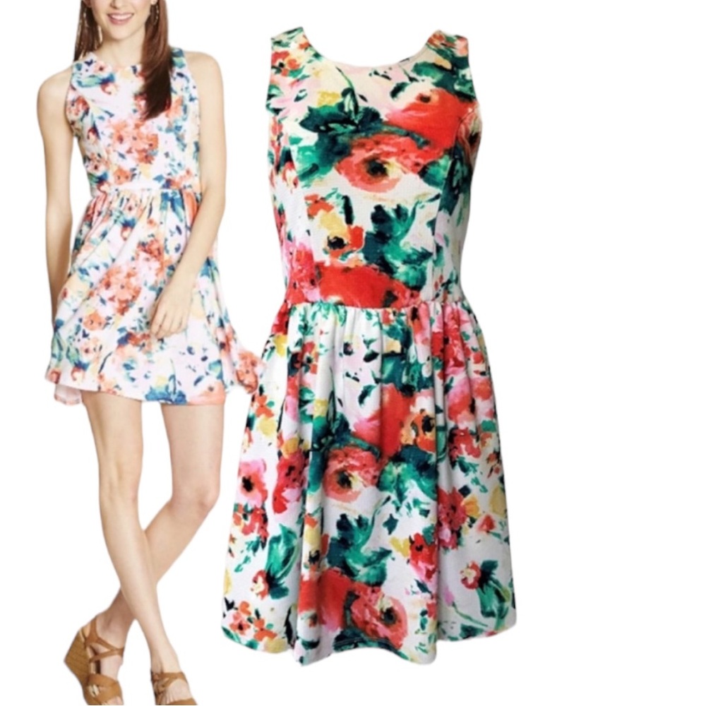 Trixxi Floral Print Open-Back Dress - Picture 2 of 6